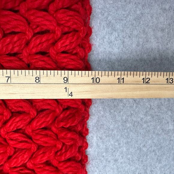 Lane Bryant Infinity Scarf OS Red Chunky Cable Knit Thick Crochet Neck Warmer - Picture 10 of 10